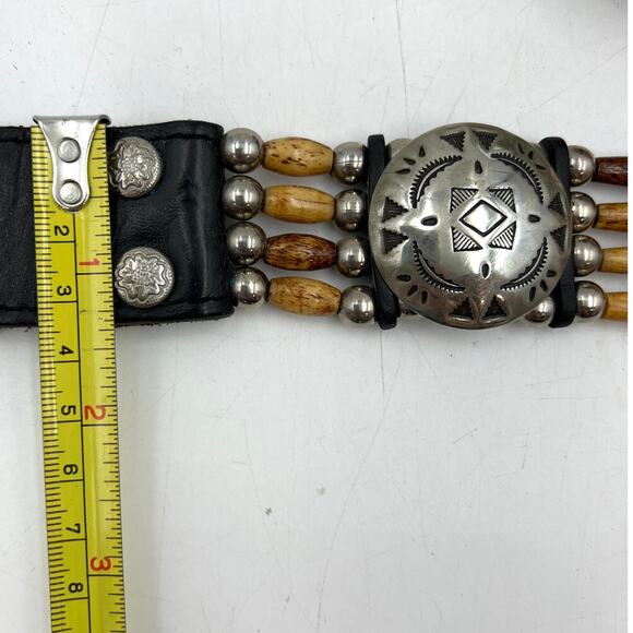 Western Conch Leather Belt 38 main image 2